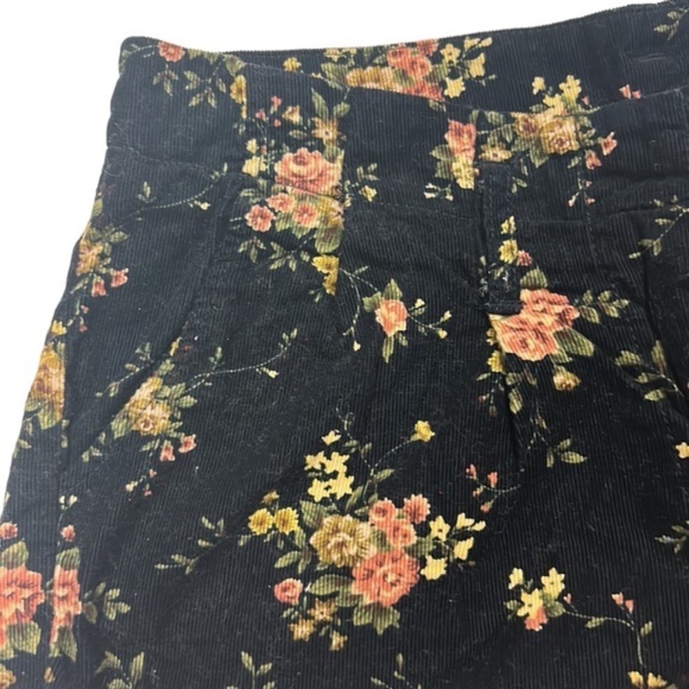 Rosette by Be Cool | Corduroy Floral Shorts Pleated‎ Navy Blue S